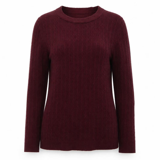 Stradivarius Womens Red Cable Knit Pullover Jumper Size 8