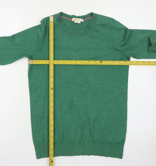 Boden Women Green Cotton Crew Neck Long Sleeve Jumper S