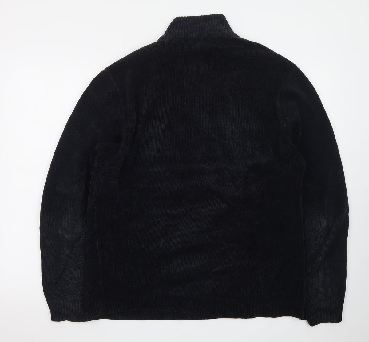 Boys of Europe Men's Black L 1/2 Zip Chunky Knit Jumper