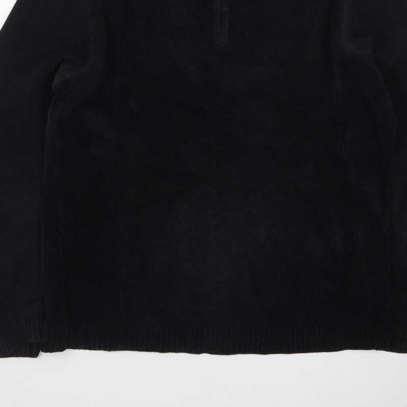 Boys of Europe Men's Black L 1/2 Zip Chunky Knit Jumper