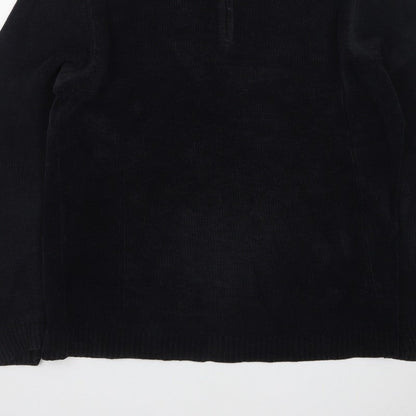 Boys of Europe Men's Black L 1/2 Zip Chunky Knit Jumper