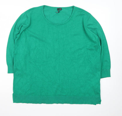 Capsule Women's Green Plus Size 20/22 Knit Scoop Neck Pullover Jumper