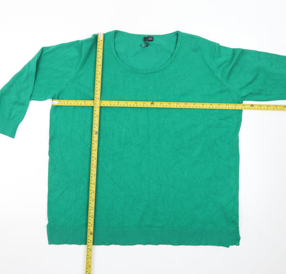 Capsule Women's Green Plus Size 20/22 Knit Scoop Neck Pullover Jumper