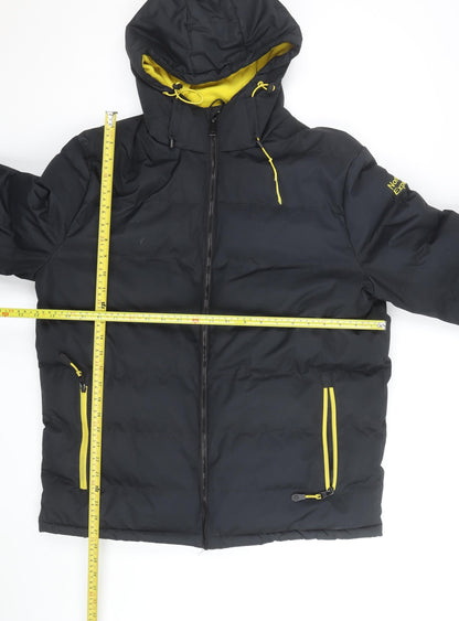 Northern Expo Men's Black L Hooded Puffer Jacket Winter Coat
