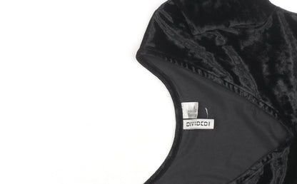 H&M Divided Womens Black Velvet Long Sleeve Bodysuit Size 8