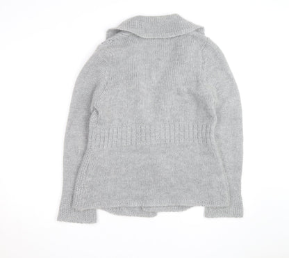 Marks and Spencer Per Una Women Grey Cardigan M Wool Blend Knit