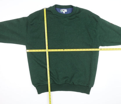 Pro Style Men’s Green Lined Wool Blend Golf Jumper L