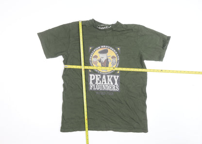 Weird Fish Men's Green Peaky Flounders Graphic Cotton T-Shirt Size M