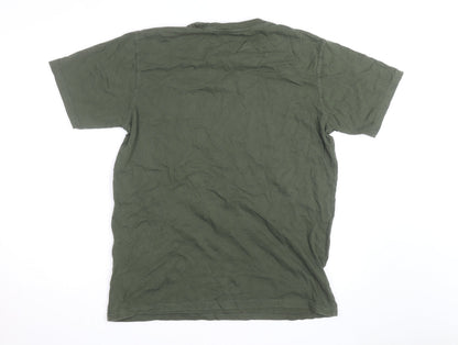 Weird Fish Men's Green Peaky Flounders Graphic Cotton T-Shirt Size M