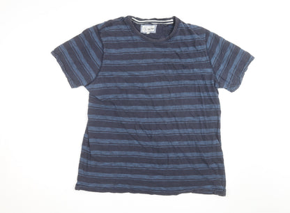 Fat Face Men's Blue Striped Cotton Crew Neck T-Shirt XL