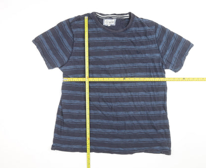 Fat Face Men's Blue Striped Cotton Crew Neck T-Shirt XL