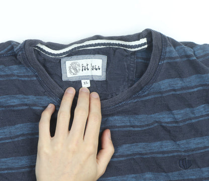 Fat Face Men's Blue Striped Cotton Crew Neck T-Shirt XL