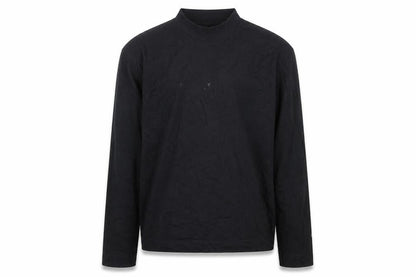 Collusion Men's Black Long Sleeve Mock Neck Jersey Top Size L