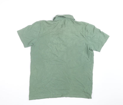 John Lewis Men's Green Cotton Short Sleeve Polo Shirt M