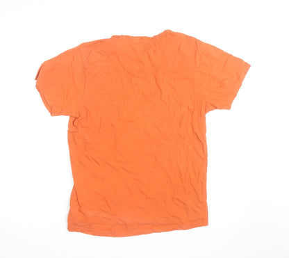 E-BOUND Men's Orange Graphic Print Retro Nautical T-Shirt Size L
