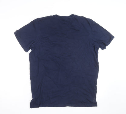 Adidas Men's Navy Blue Short Sleeve Crew Neck Cotton T-Shirt Size L