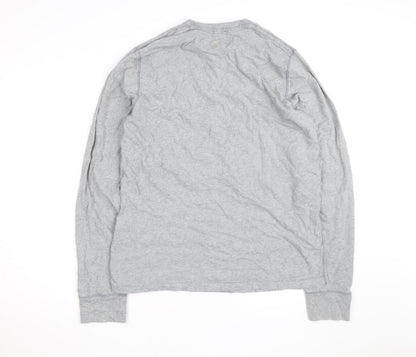 Abercrombie & Fitch Men's Grey 2XL Long Sleeve Crew Neck Top