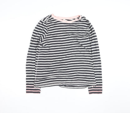 White Stuff Women's Multicoloured Striped Cotton Long Sleeve T-Shirt UK 14