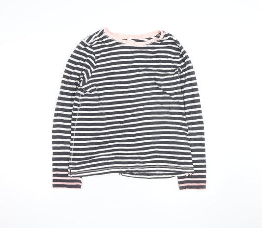 White Stuff Women's Multicoloured Striped Cotton Long Sleeve T-Shirt UK 14