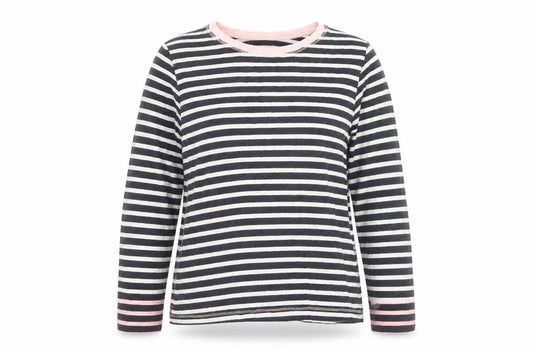 White Stuff Women's Multicoloured Striped Cotton Long Sleeve T-Shirt UK 14