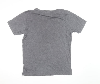 Crosshatch Men’s Grey Sustainable Cotton Crew Neck T-Shirt Size L