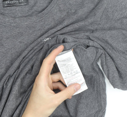Crosshatch Men’s Grey Sustainable Cotton Crew Neck T-Shirt Size L