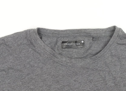 Crosshatch Men’s Grey Sustainable Cotton Crew Neck T-Shirt Size L