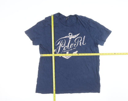 Ralph Lauren Men’s Blue Nautical Graphic Crew Neck Cotton T-Shirt L