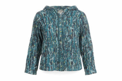 White Stuff Women's Blue Floral Cotton Tunic Blouse UK 10