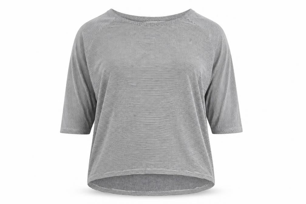 Christian Siriano Women Grey Striped Cotton Pullover Jumper M