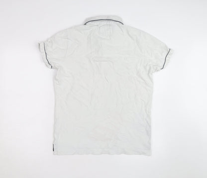 Superdry Men's White Regular Fit Polo Shirt Size L