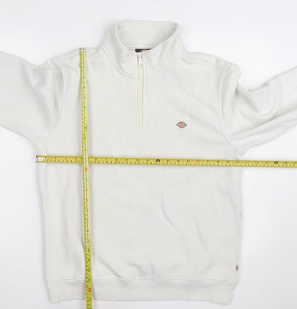 Dickies Men’s White Small 1/4 Zip Fleece Sweatshirt