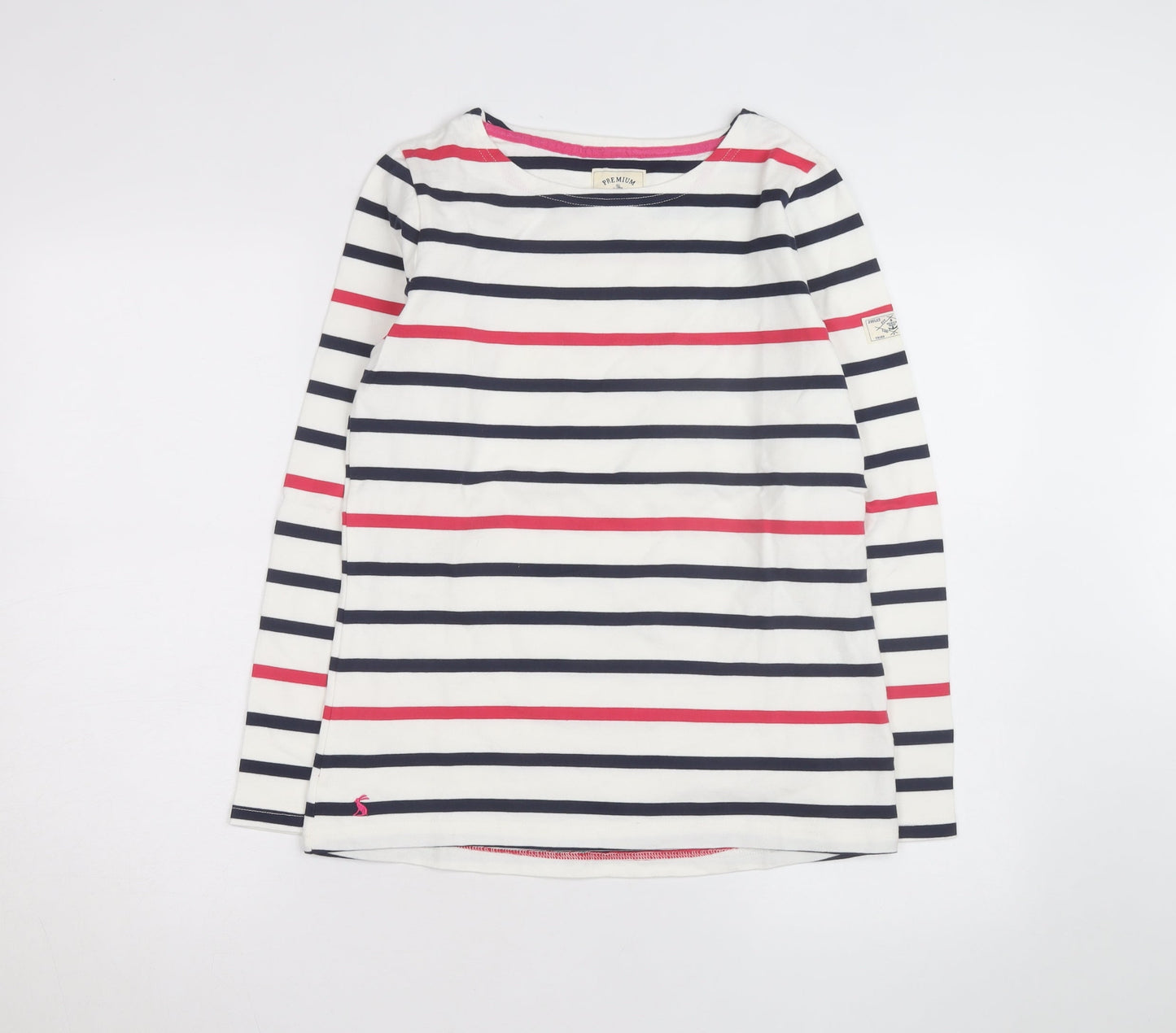 Joules Women’s Multicoloured Striped Long Sleeve Cotton T-Shirt Size 10