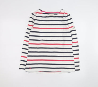 Joules Women’s Multicoloured Striped Long Sleeve Cotton T-Shirt Size 10