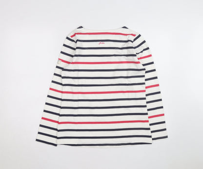 Joules Women’s Multicoloured Striped Long Sleeve Cotton T-Shirt Size 10
