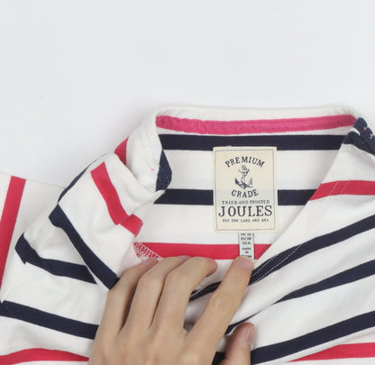 Joules Women’s Multicoloured Striped Long Sleeve Cotton T-Shirt Size 10