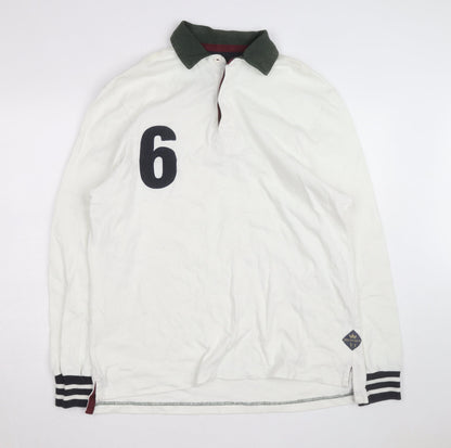 Howick Men's White Rugby Long Sleeve Collared Cotton Shirt L