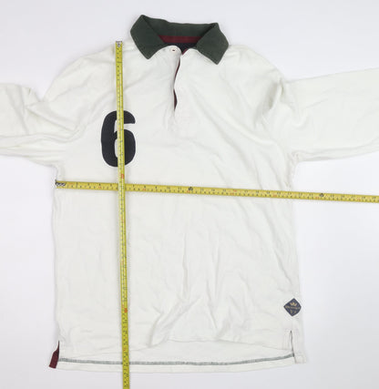 Howick Men's White Rugby Long Sleeve Collared Cotton Shirt L