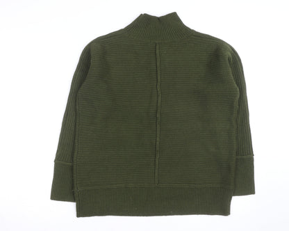 Alice Collins Women's Green Mock Neck Knit Pullover Jumper Size 14
