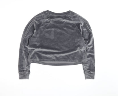 Boux Avenue Women’s Grey Velvet Pullover Jumper UK 12 Long Sleeve