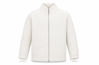 Next Men’s Ivory Chunky Knit Full Zip Wool Blend Jumper M