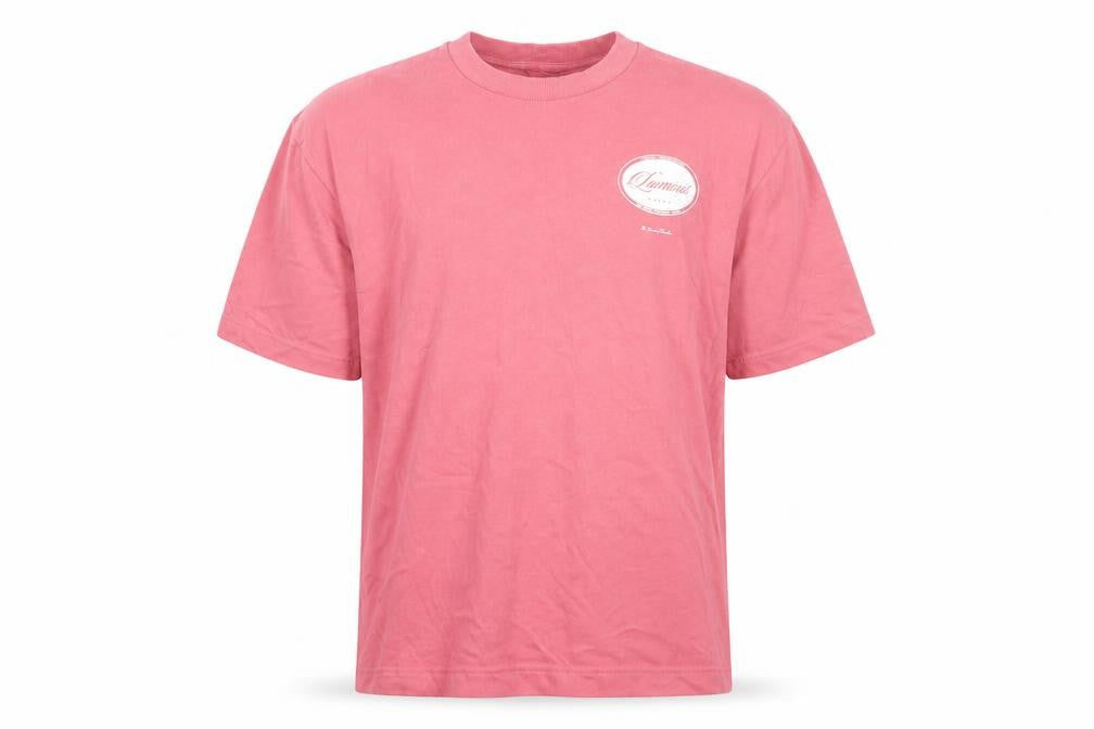 River Island Men Pink Luminis Studios Graphic T-Shirt L Cotton