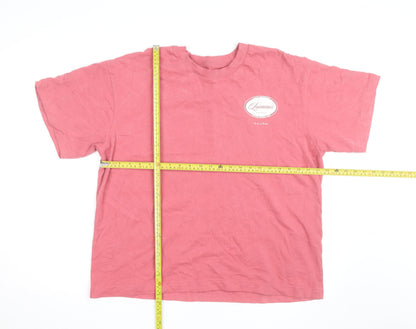 River Island Men Pink Luminis Studios Graphic T-Shirt L Cotton