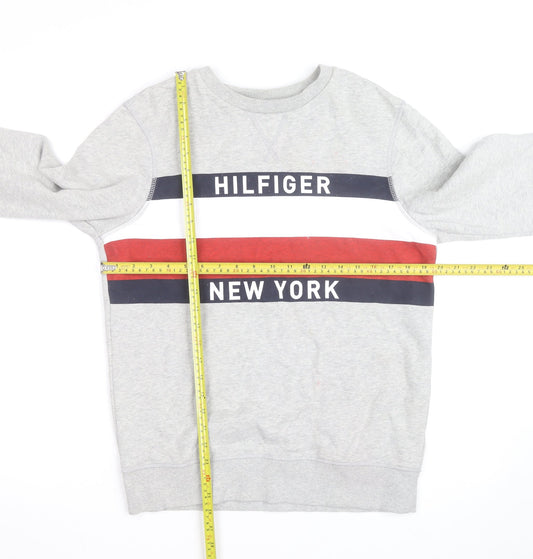 Tommy Hilfiger Men's Grey Logo Pullover Sweatshirt L