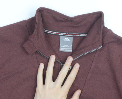 Trespass Men's Brown 1/4 Zip Pullover Sweatshirt Size L
