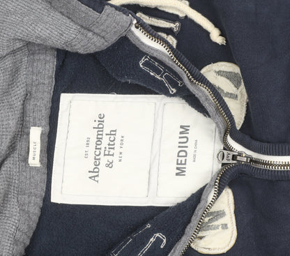 Abercrombie & Fitch Men's Blue Full Zip Hoodie Medium