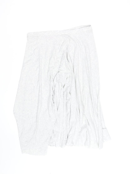 White Stuff Women's Grey Size 12 A-Line Jersey Midi Skirt