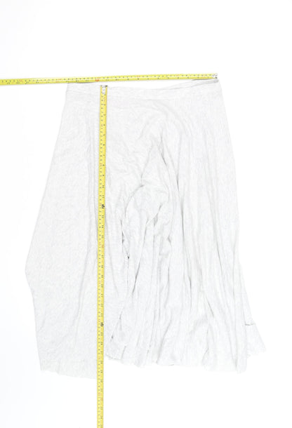White Stuff Women's Grey Size 12 A-Line Jersey Midi Skirt