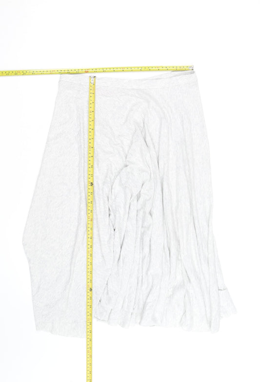 White Stuff Women's Grey Size 12 A-Line Jersey Midi Skirt