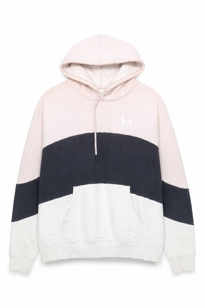 Under Armour Men's Beige Colour Block Pullover Hoodie Size S